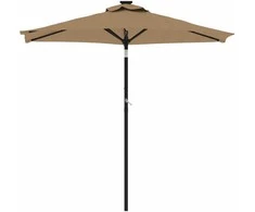 Skėtis nuo saulės su plieniniu stulpu, taupe, 225x225x212cm