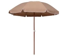 Sodo skėtis nuo saulės su plieniniu stulpu, taupe, 240cm