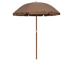 Sodo skėtis nuo saulės su plieniniu stulpu, taupe, 180cm