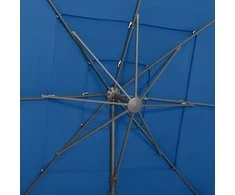 Sodo skėtis su aliuminio stulpu, mėlynas, 250x250cm, 4 aukščių