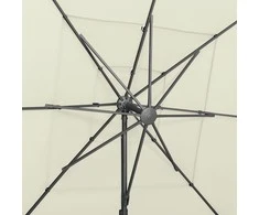 Sodo skėtis su aliuminio stulpu, smėlio, 250x250cm, 4 aukščių