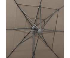 Sodo skėtis su aliuminio stulpu, taupe, 250x250cm, 4 aukščių