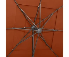 Sodo skėtis su aliuminio stulpu, terakota, 250x250cm, 4 aukščių
