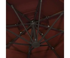 Sodo skėtis su aliuminio stulpu, terakota, 3x3m, 4 aukščių