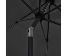 Sodo skėtis su LED ir aliuminio stulpu, antracito, 300cm