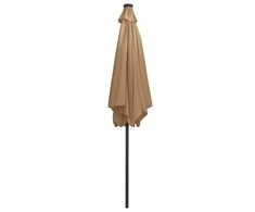 Sodo skėtis su LED ir aliuminio stulpu, taupe, 300cm