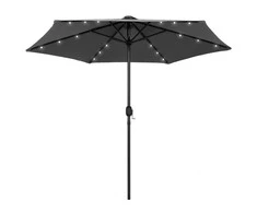 Sodo skėtis su LED ir aliuminio stulpu, antracito, 270cm
