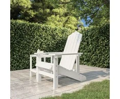 Sodo Adirondack kėdė, baltos spalvos, HDPE