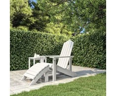 Sodo Adirondack kėdė su pakoja, baltos spalvos, HDPE