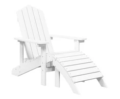 Sodo Adirondack kėdė su pakoja, baltos spalvos, HDPE