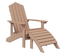 Sodo Adirondack kėdė su pakoja, rudos spalvos, HDPE