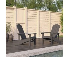 Sodo Adirondack kėdės, 2vnt., antracito spalvos, HDPE