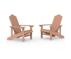 Sodo Adirondack kėdės, 2vnt., rudos spalvos, HDPE
