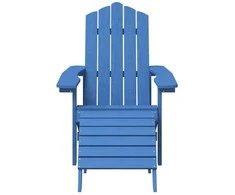 Sodo Adirondack kėdės su pakojomis ir staliuku, mėlynos, HDPE