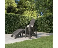 Sodo Adirondack staliukas, antracito spalvos, 38x38x46cm, HDPE