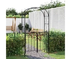 Sodo arka su varteliais, juodos spalvos, 108x45x235cm, plienas