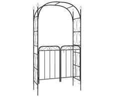 Sodo arka su varteliais, juodos spalvos, 108x45x235cm, plienas