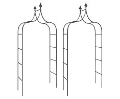 Sodo arkos, 2vnt., juodos spalvos, 120x38x260cm, plienas