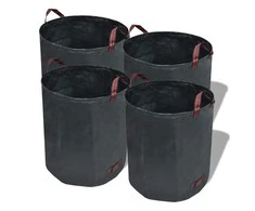 Sodo atliekų krepšiai, 4 vnt., tamsiai žali, 272 l, 150 g/m2