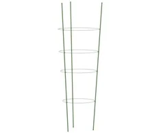 Sodo augalų atramos su 4 žiedais, 5vnt., žalios, 90cm, plienas