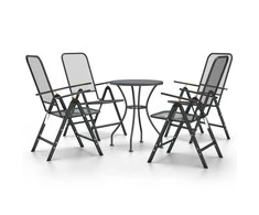 Lauko baldų komplektas Sodo baldų komplektas, 5 dalių, antracito, išplėstas metalas