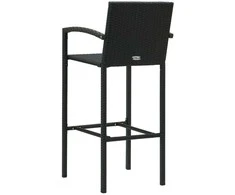Lauko baldų komplektas Sodo baro baldų komplektas, 9 dalių, juodas (246665+2x313455)