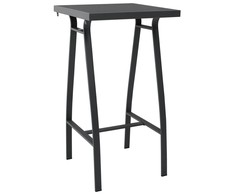 Sodo baro stalas, juodas, 60x60x110cm, grūdintas stiklas
