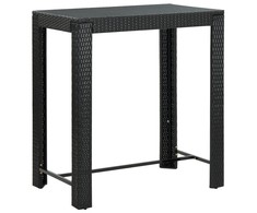 Sodo baro staliukas, juodas, 100x60,5x110,5cm, poliratanas