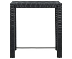 Sodo baro staliukas, juodas, 100x60,5x110,5cm, poliratanas