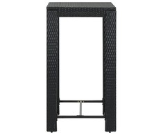 Sodo baro staliukas, juodas, 60,5x60,5x110,5cm, poliratanas
