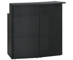Sodo baro staliukas, juodos spalvos, 120x55x110cm, poliratanas
