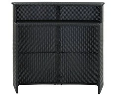 Sodo baro staliukas, juodos spalvos, 120x55x110cm, poliratanas