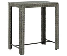 Sodo baro staliukas, pilkas, 100x60,5x110,5cm, poliratanas