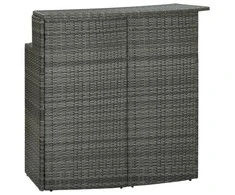 Sodo baro staliukas, pilkos spalvos, 120x55x110cm, poliratanas
