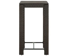 Sodo baro staliukas, rudas, 60,5x60,5x110,5cm, poliratanas