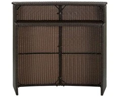 Sodo baro staliukas, rudos spalvos, 120x55x110cm, poliratanas