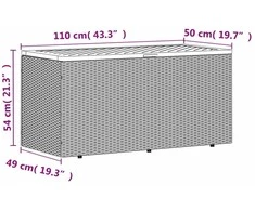 Sodo daiktadėžė, pilka, 110x50x54cm, poliratanas ir akacija