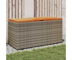 Sodo daiktadėžė, pilka, 110x50x54cm, poliratanas ir akacija