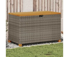Sodo daiktadėžė, pilka, 110x55x63cm, poliratanas ir akacija