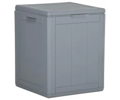 Sodo daiktadėžė, pilkos spalvos, PP ratanas, 90l