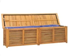 Sodo daiktadėžė su krepšiu, 200x50x53cm, tikmedžio masyvas