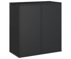 Sodo dėžė pagalvėlėms, juoda, 100x49x103,5cm, PE ratanas