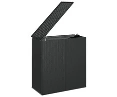 Sodo dėžė pagalvėlėms, juoda, 100x49x103,5cm, PE ratanas