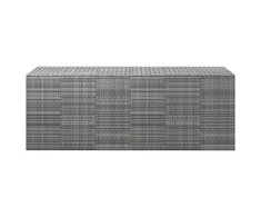 Sodo dėžė pagalvėlėms, pilka, 291x100,5x104cm, PE ratanas