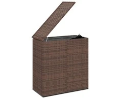 Sodo dėžė pagalvėlėms, ruda, 100x49x103,5cm, PE ratanas