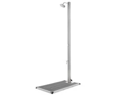 Sodo dušas su pilku pagrindu, 220cm, nerūdijantis plienas