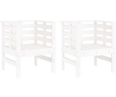 Sodo kėdės, 2vnt., baltos, 61,5x53x71cm, pušies masyvas
