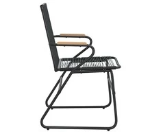 Sodo kėdės, 2vnt., juodos spalvos, 58x59x85,5cm, PVC ratanas