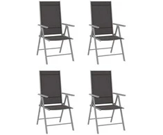 Lauko baldų komplektas Sodo komplektas, 5 dalių, sidabrinis, aliuminis ir tekstilenas