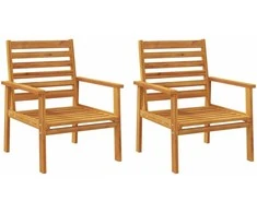 Lauko baldų komplektas Sodo krėslai, 2vnt., 66,5x65x81cm, akacijos medienos masyvas